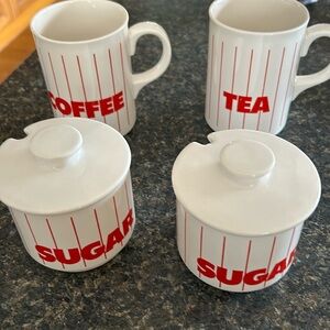 Horses England tea coffee sugar set